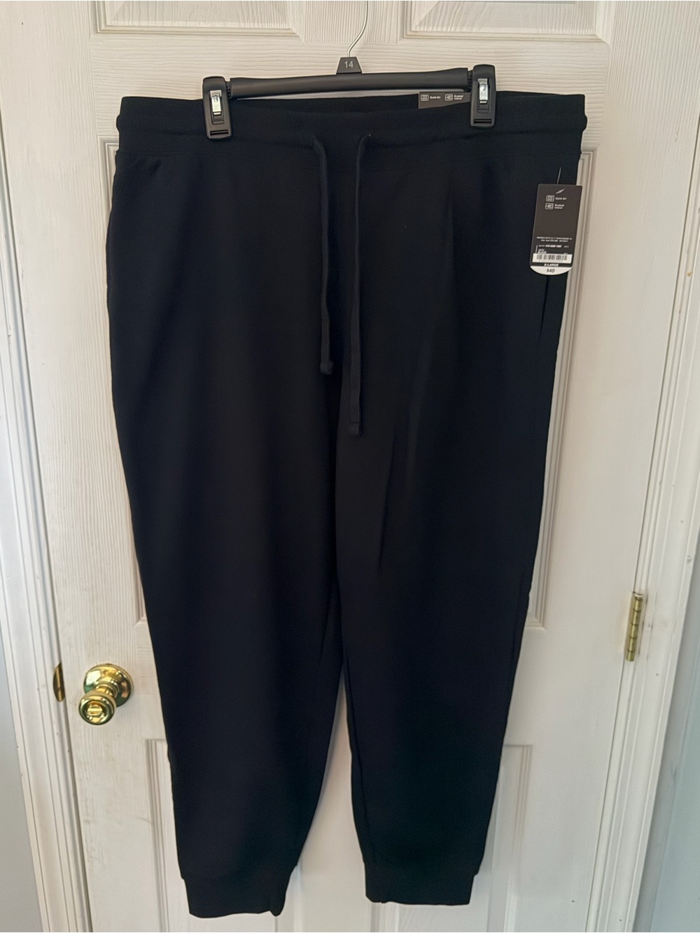 Men's XL Black Jogger Pants with Drawstring. NWT